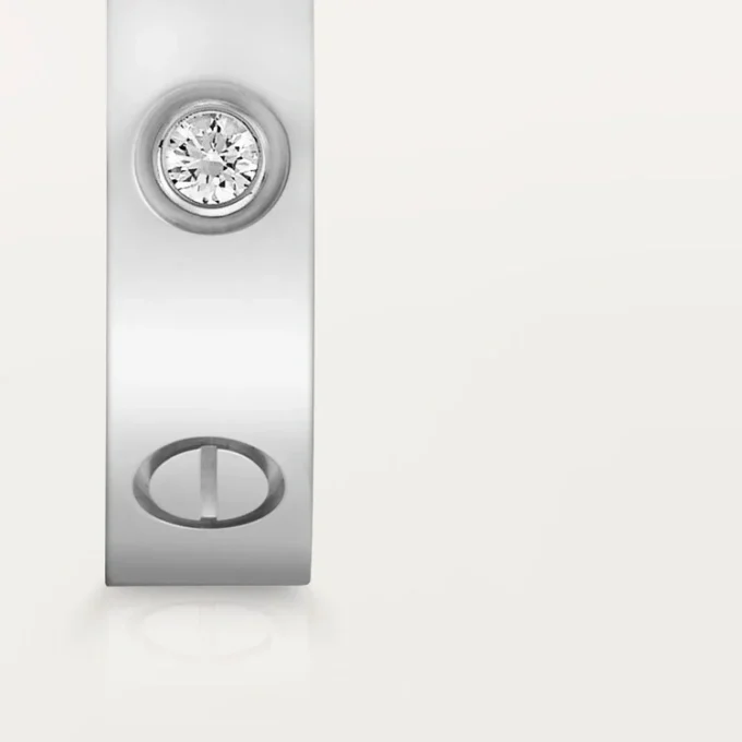 Obrączka ślubna Love, 1 diament – białe złoto, diament – Cartier