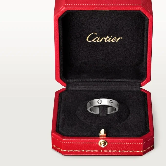 Obrączka ślubna Love, 1 diament – białe złoto, diament – Cartier