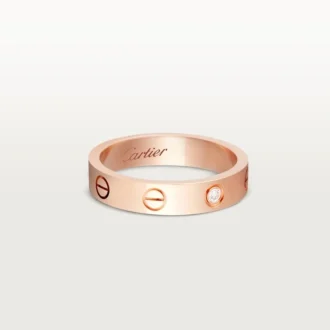 Obrączka ślubna Love, 1 diament – różowe złoto, diament – Cartier