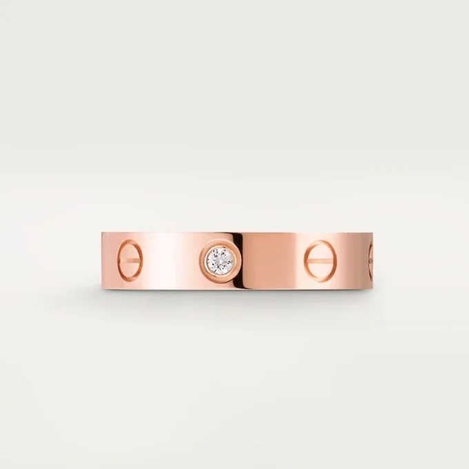 Obrączka ślubna Love, 1 diament – różowe złoto, diament – Cartier