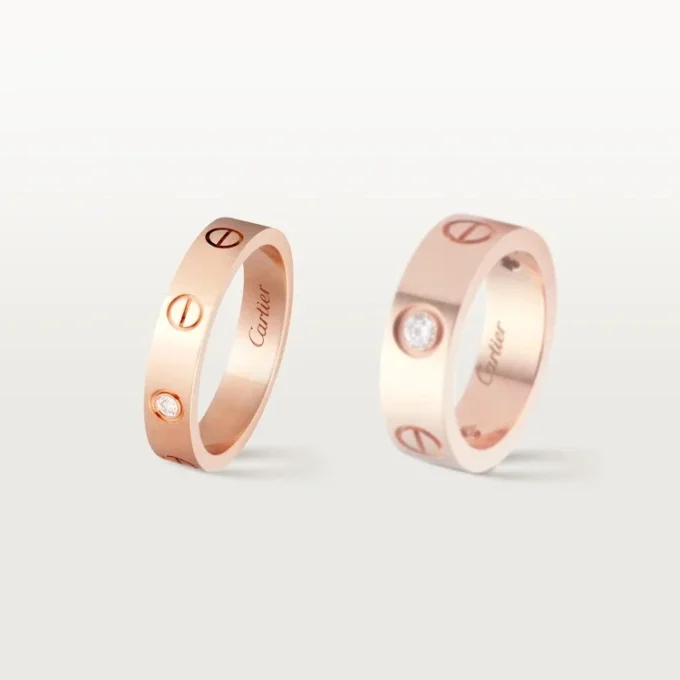 Obrączka ślubna Love, 1 diament – różowe złoto, diament – Cartier