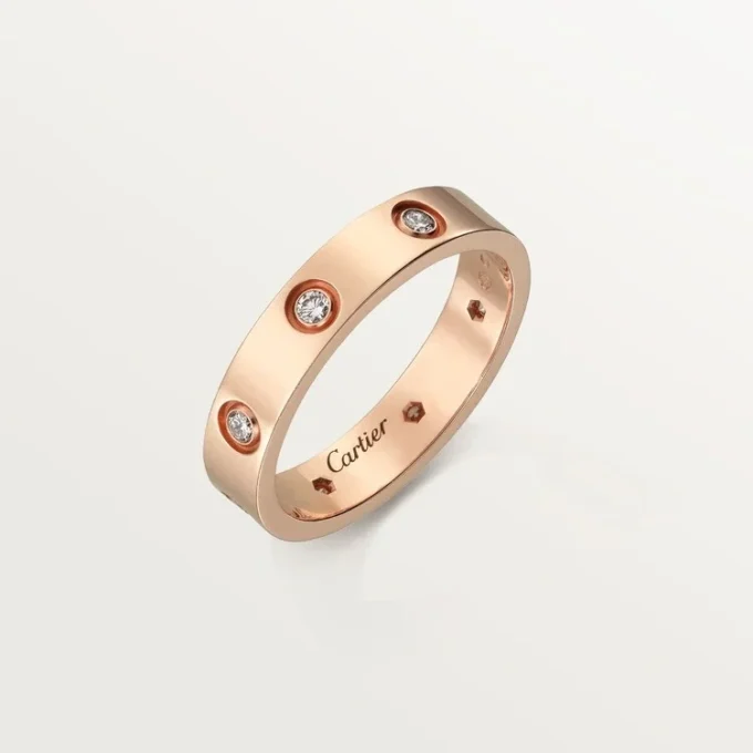 Obrączka ślubna Love, 8 diamentów – różowe złoto, diamenty – Cartier