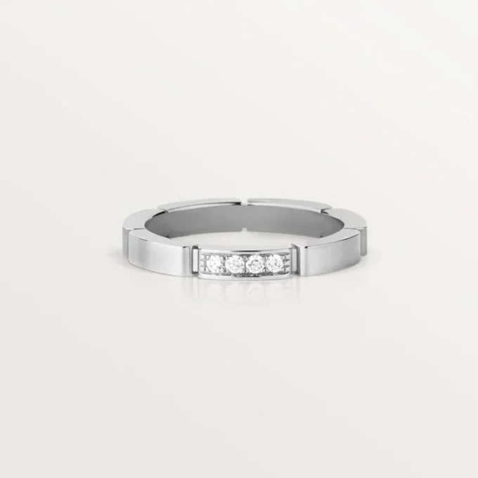 Obrączka ślubna Maillon Panthere – białe złoto, diamenty – Cartier