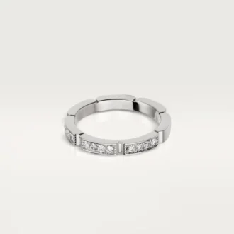 Obrączka ślubna Maillon Panthere – białe złoto, diamenty – Cartier