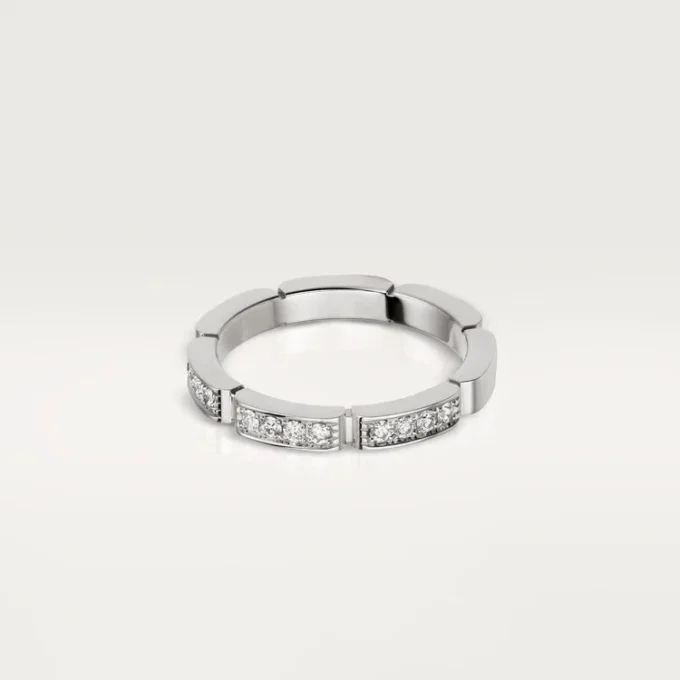 Obrączka ślubna Maillon Panthere – białe złoto, diamenty – Cartier