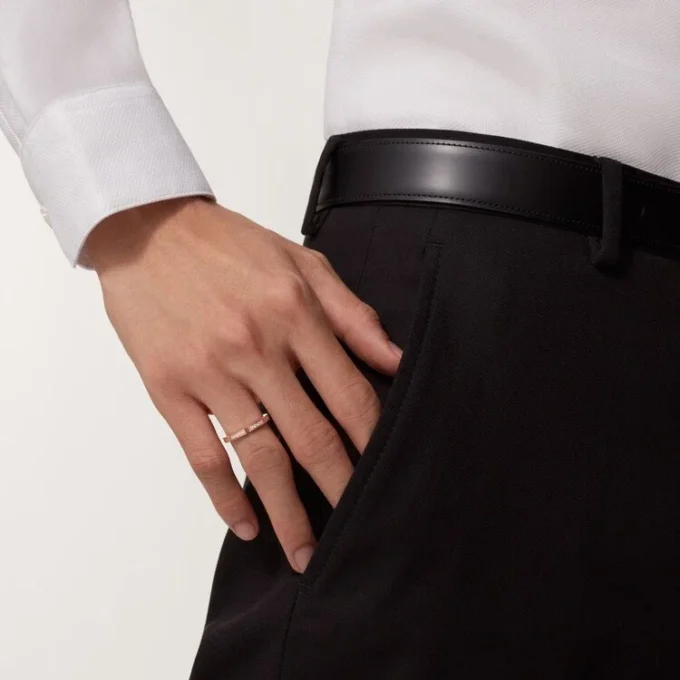 Obrączka ślubna Maillon Panthere – różowe złoto, diamenty – Cartier