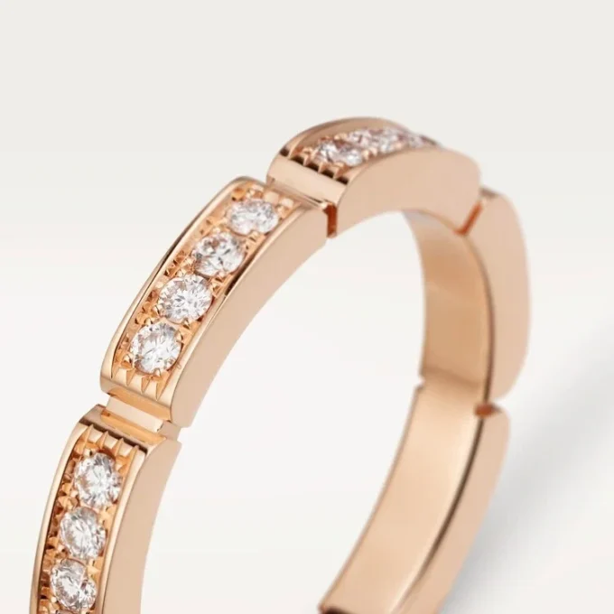 Obrączka ślubna Maillon Panthere – różowe złoto, diamenty – Cartier