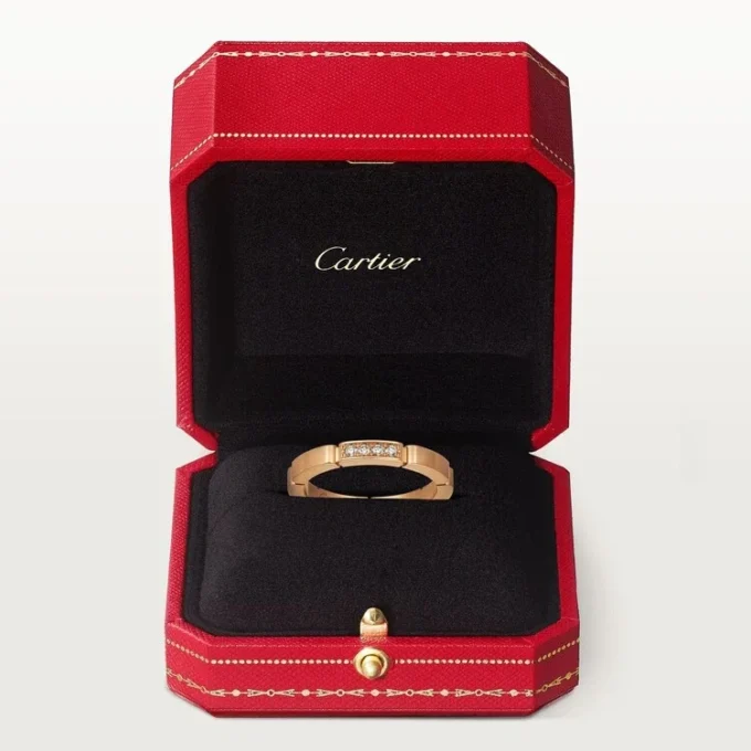 Obrączka ślubna Maillon Panthere – różowe złoto, diamenty – Cartier