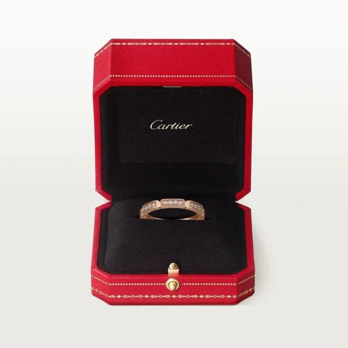 Obrączka ślubna Maillon Panthere – różowe złoto, diamenty – Cartier