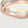 Obrączka ślubna Trinity – białe złoto, żółte złoto, różowe złoto, diamenty – Cartier