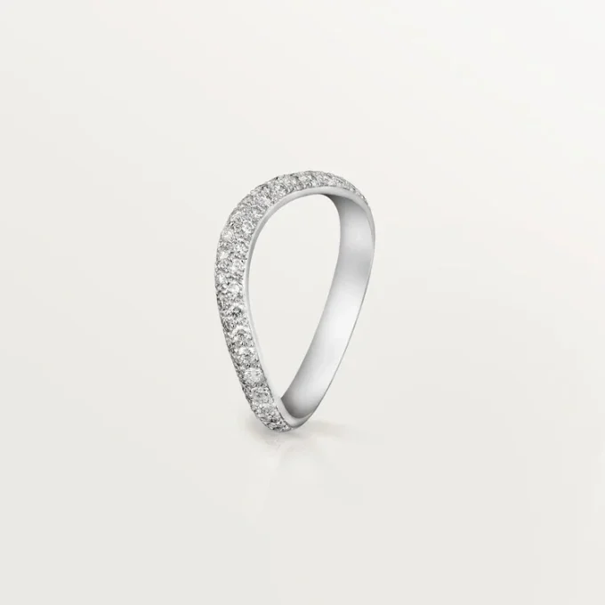 Obrączka ślubna Trinity Ruban – platyna, diamenty – Cartier