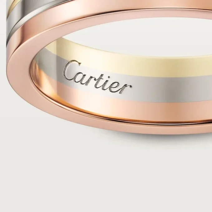 Obrączka ślubna Vendome Louis Cartier – białe złoto, żółte złoto, różowe złoto – Cartier