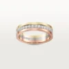 Obrączka ślubna Vendome Louis Cartier, szerokość 4,8 mm, wysadzana