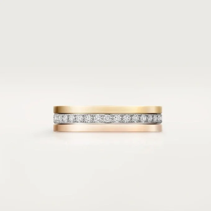 Obrączka ślubna Vendome Louis Cartier, szerokość 4,8 mm, wysadzana