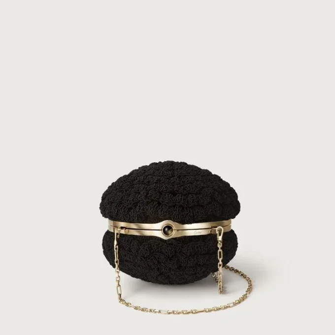 Okrągła torebka z dzianiny, Cartier Soir Okrągła torebka z dzianiny, Cartier Soir