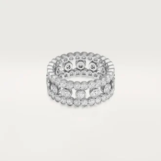 Pierścionek Broderie De Cartier, trzy rzędy, diamenty