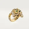Pierścionek Faune Et Flore De Cartier, żółte, pomarańczowe i brązowe diamenty, pavé