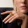 Pierścionek Faune Et Flore De Cartier, żółte, pomarańczowe i brązowe diamenty, pavé