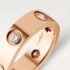 Pierścionek Love – różowe złoto, diamenty – Cartier