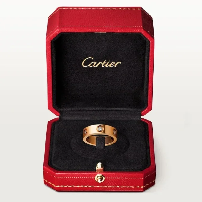 Pierścionek Love – różowe złoto, diamenty – Cartier