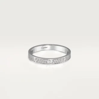 Pierścionek Love, rozmiar S – białe złoto, diamenty – Cartier