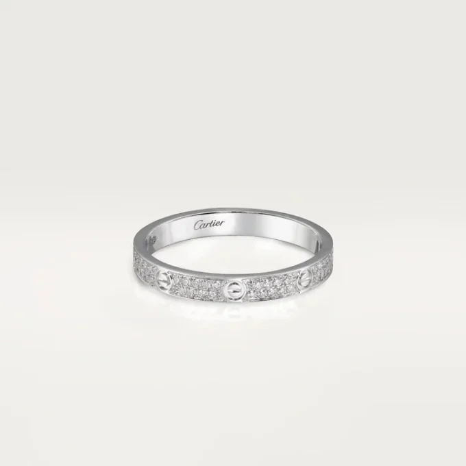 Pierścionek Love, rozmiar S – białe złoto, diamenty – Cartier