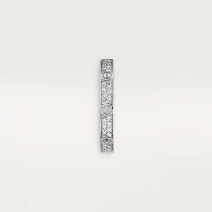 Pierścionek Love, rozmiar S – białe złoto, diamenty – Cartier