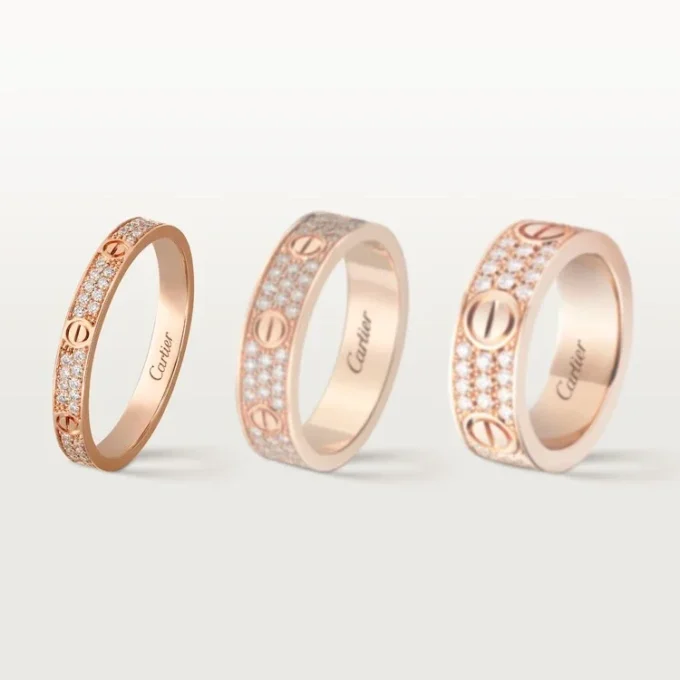 Pierścionek Love, rozmiar S – różowe złoto, diamenty – Cartier