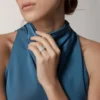Pierścionek Maillon Panthere, 3 rzędy wysadzane diamentami – białe złoto, diamenty – Cartier