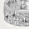 Pierścionek Maillon Panthere, 3 rzędy wysadzane diamentami – białe złoto, diamenty – Cartier
