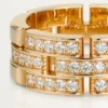 Pierścionek Maillon Panthere, 3 rzędy wysadzane diamentami – różowe złoto, diamenty – Cartier