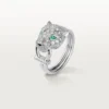 Pierścionek Panthere De Cartier – białe złoto, diamenty, szmaragdy, onyks – Cartier