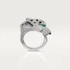 Pierścionek Panthere De Cartier – białe złoto, diamenty, szmaragdy, onyks – Cartier