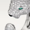 Pierścionek Panthere De Cartier – białe złoto, diamenty, szmaragdy, onyks – Cartier