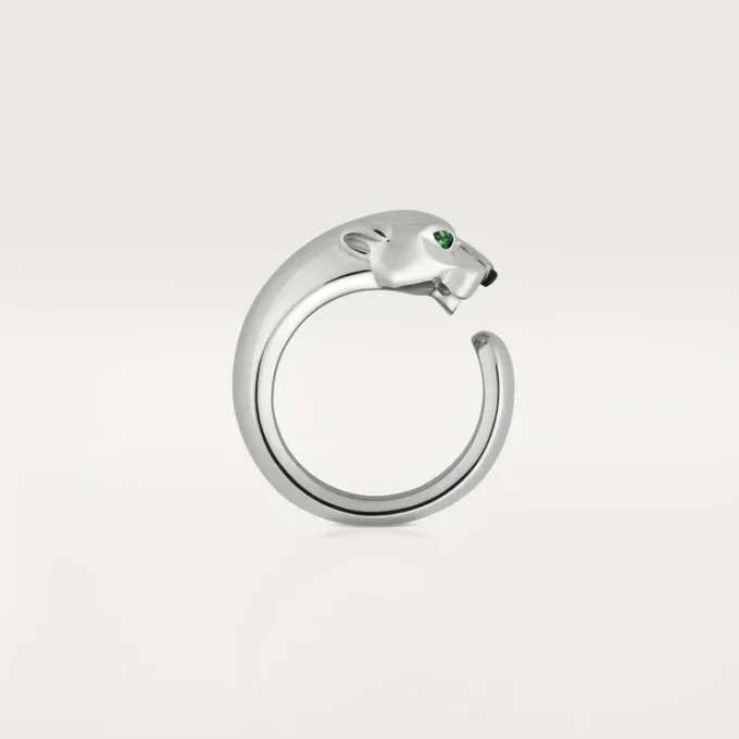 Pierścionek Panthere De Cartier – białe złoto, granaty tsaworytowe, onyks – Cartier