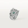 Pierścionek Panthere De Cartier – białe złoto, onyks, szmaragdy, diamenty – Cartier