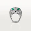 Pierścionek Panthere De Cartier – białe złoto, szmaragdy, onyks, diamenty – Cartier