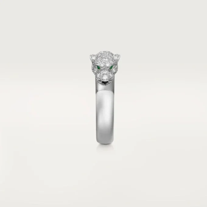 Pierścionek Panthere De Cartier – białe złoto, szmaragdy, onyks, diamenty – Cartier