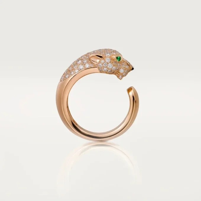 Pierścionek Panthere De Cartier – różowe złoto, diamenty, szmaragdy, onyks – Cartier
