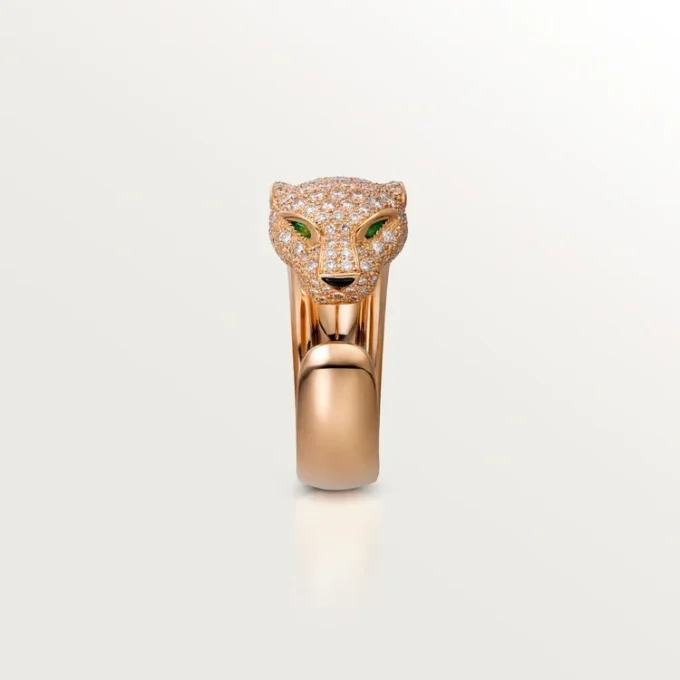Pierścionek Panthere De Cartier – różowe złoto, diamenty, szmaragdy, onyks – Cartier