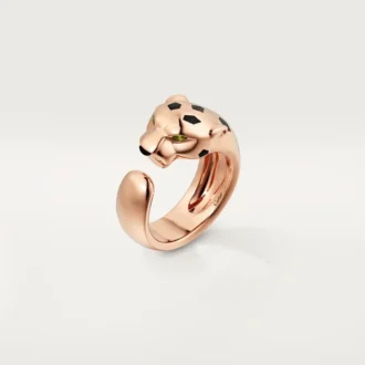 Pierścionek Panthere De Cartier – różowe złoto, granaty tsaworytowe, onyks – Cartier