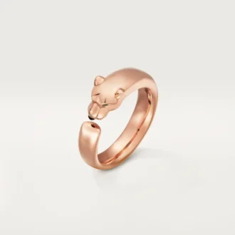 Pierścionek Panthere De Cartier – różowe złoto, granaty tsaworytowe, onyks – Cartier