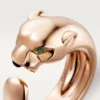 Pierścionek Panthere De Cartier – różowe złoto, granaty tsaworytowe, onyks – Cartier