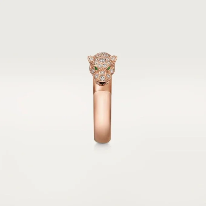 Pierścionek Panthere De Cartier – różowe złoto, onyks, szmaragdy, diamenty – Cartier