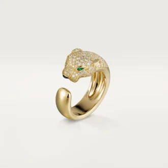 Pierścionek Panthere De Cartier – żółte złoto, diamenty, szmaragdy, onyks – Cartier