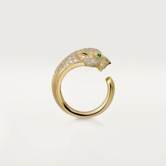 Pierścionek Panthere De Cartier – żółte złoto, diamenty, szmaragdy, onyks – Cartier