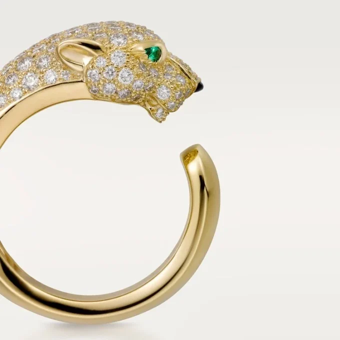 Pierścionek Panthere De Cartier – żółte złoto, diamenty, szmaragdy, onyks – Cartier