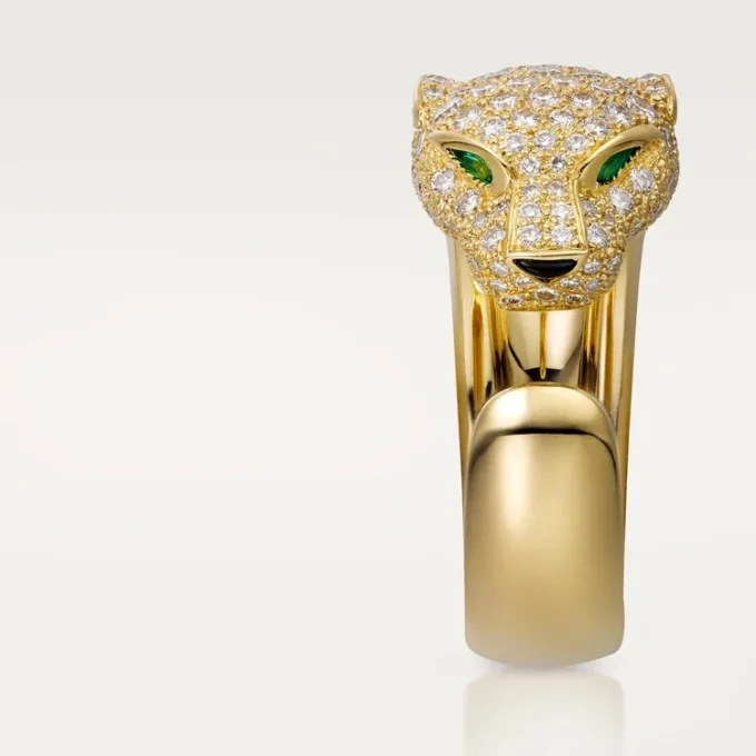Pierścionek Panthere De Cartier – żółte złoto, diamenty, szmaragdy, onyks – Cartier