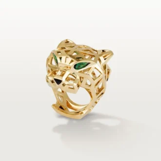 Pierścionek Panthere De Cartier – żółte złoto, granaty tsaworytowe, onyks – Cartier