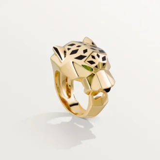 Pierścionek Panthere De Cartier – żółte złoto, lakier, granat tsaworytowy, onyks – Cartier